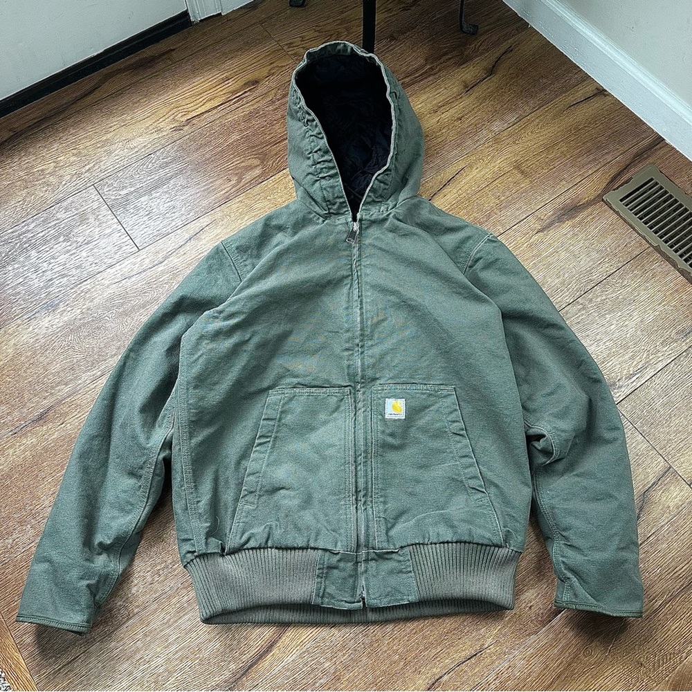 Carhartt Olive Green Hooded Jacket